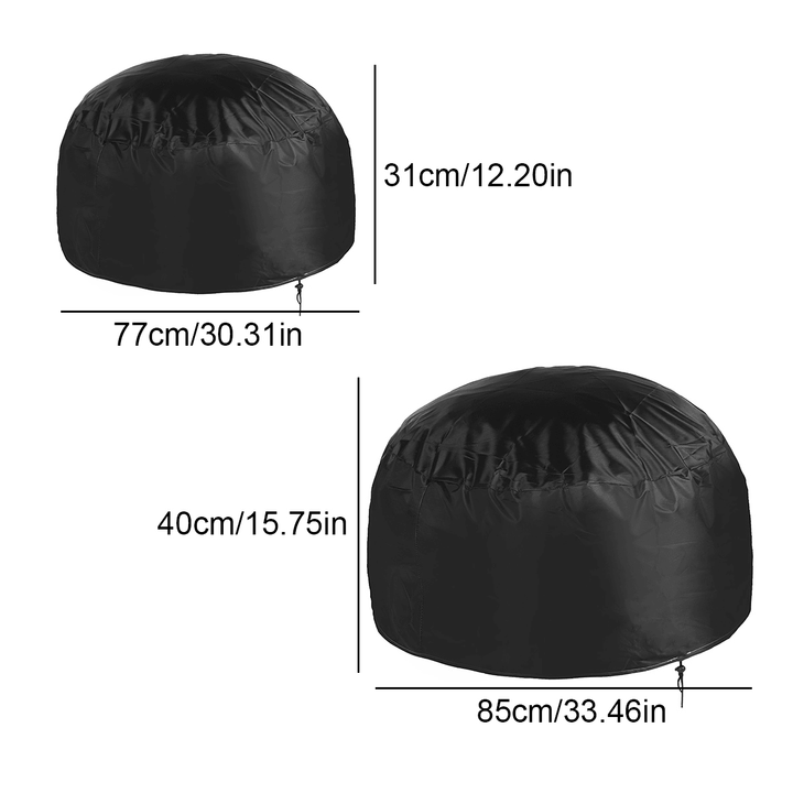 BBQ Gill Cover Waterproof UV Protector Gas Charcoal Burner round Cover Outdoor Camping Picnic - MRSLM