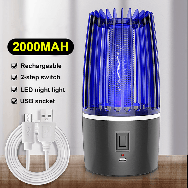 2 in 1 USB Rechargeable 368Nm Purple Light Mosquito Killing Lamp LED Lighting - MRSLM