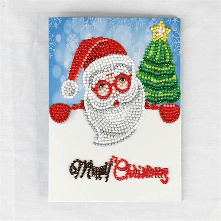 5D DIY Diamond Painting Christmas Greeting Card Cross Stitch Embroidery Mosaic Holiday Decor - MRSLM