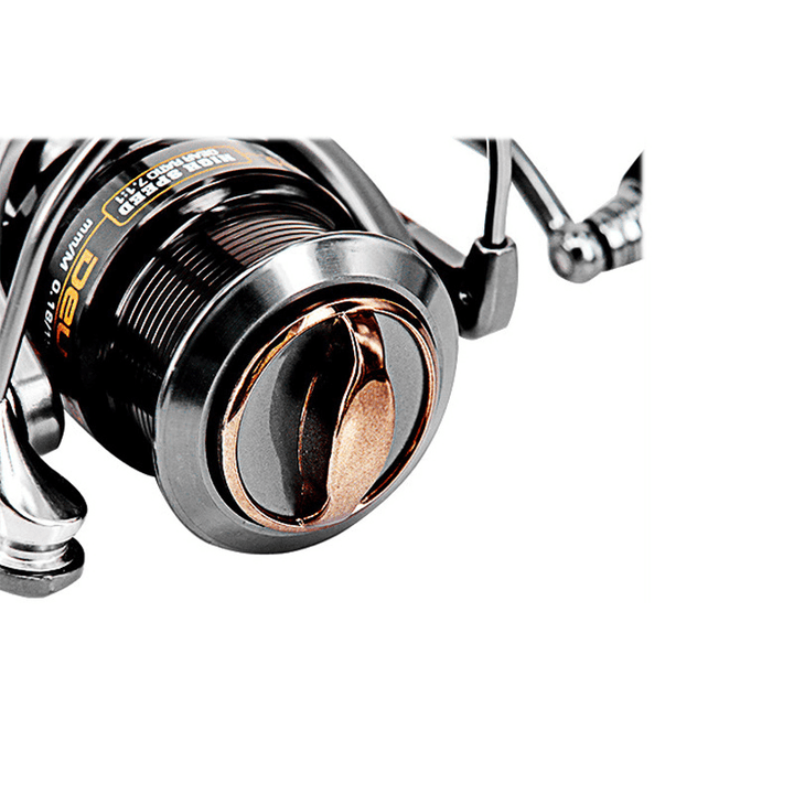 DEUKIO 7.1:1 Speed Ratio 5+1BB Double Grip Swing Arm Spinning Reel Fishing Reel Shallow Line Cup Metal Line Cup - MRSLM