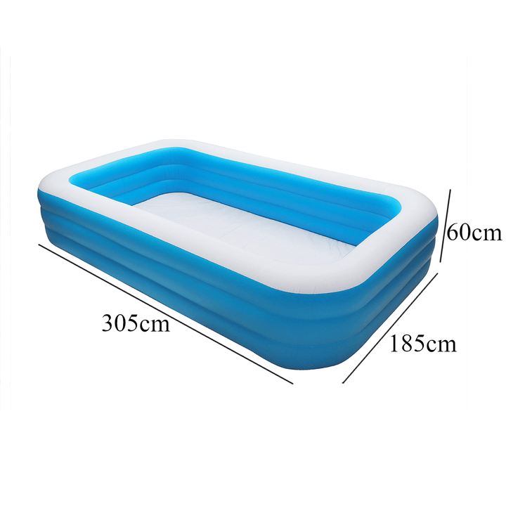 3~5Persons 300Cm*185Cm*60Cm Inflatable Pool Summer Swimming Garden Outdoor Inflatable Swimming Pool for Children Adult - MRSLM