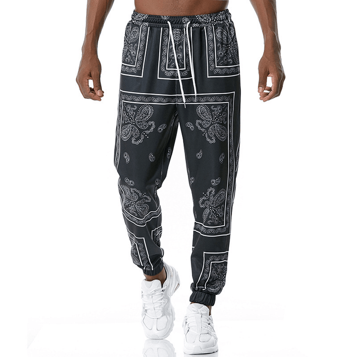 Retro Printed Jogging Pants Casual Sweatpants - MRSLM