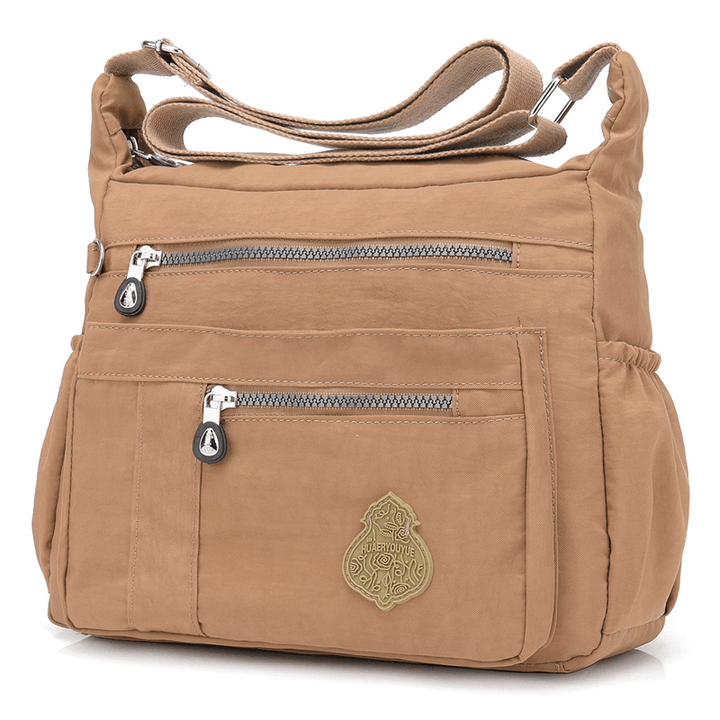 Women Leisure Nylon Solid Crossbody Bag Waterproof Bag - MRSLM