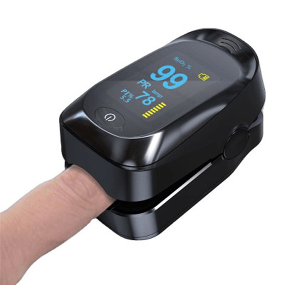 Boxym Finger Pulse Oximeter PI PR SPO2 Monitor OLED Blood Oxygen Saturation Heart Rate Monitor Oxymeters Medical Tool - MRSLM