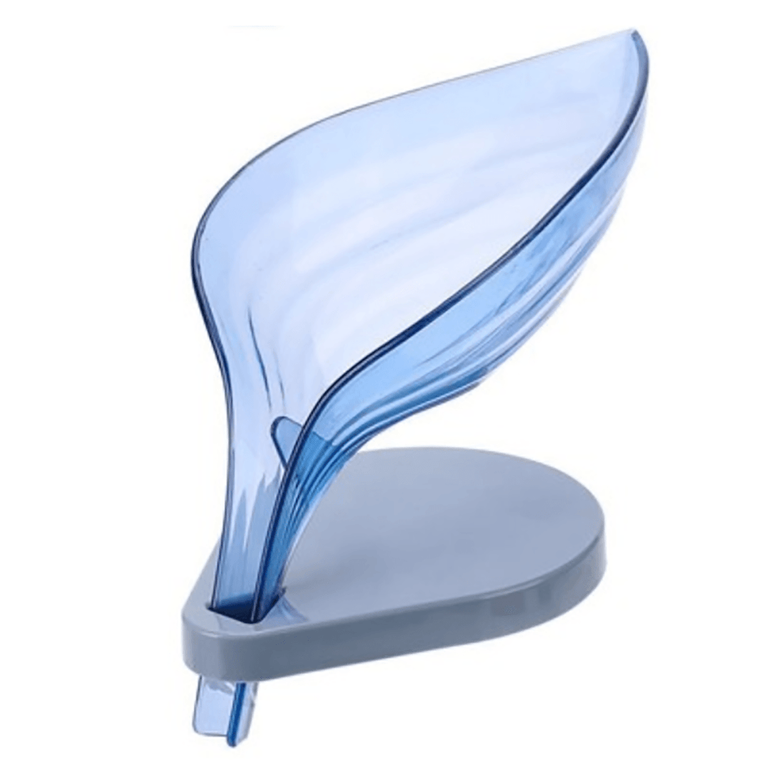 Quick-Drying Leaf Shape Self Draining Soap Holder Box with Suction Cup for Shower Bathroom Kitchen Sink - MRSLM