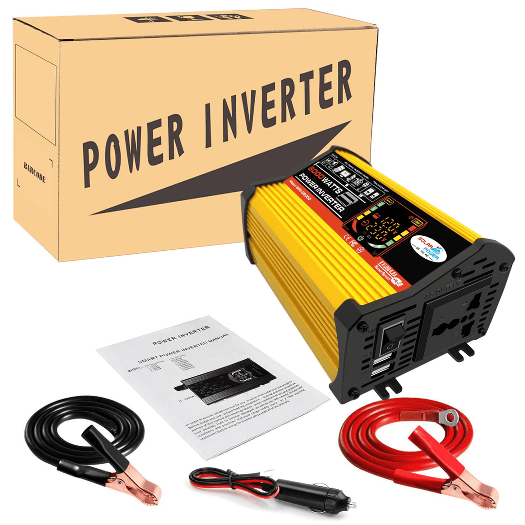 Modified Sine Wave Power Inverter DC 12V to AC 110V/220V MCU LCD Display Dual USB Charge Car Inverter - MRSLM