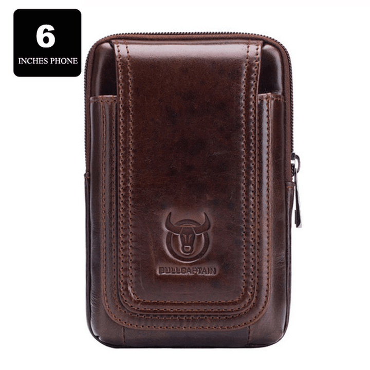 Bullcaptain Bag Men Genuine Leather Loop Belt Phone Bag - MRSLM