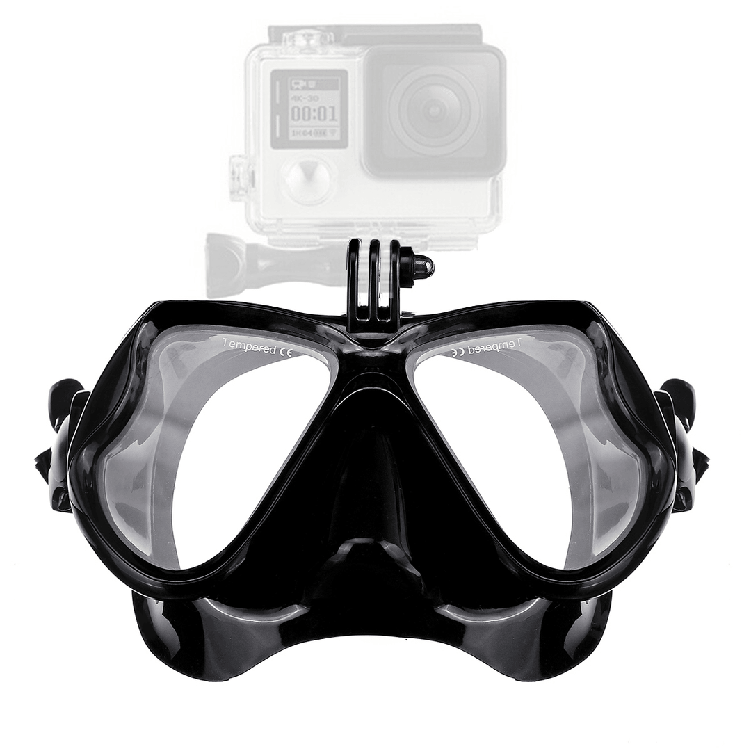 Scuba Diving Mask with Camera Mount Tempered Glass Profession Snorkel Mask Underwater Sport Scuba Gear Equipments - MRSLM