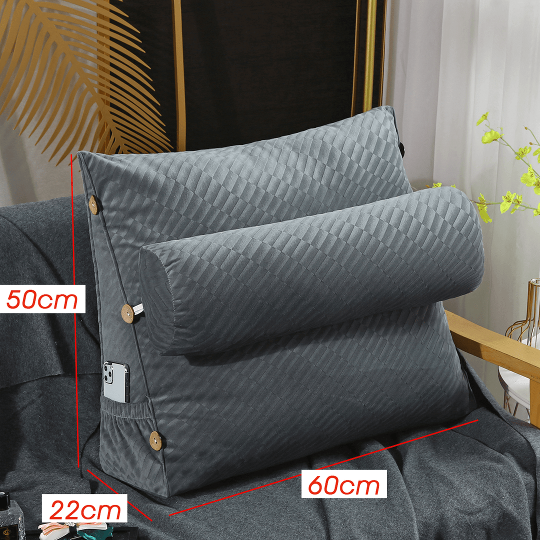 60Cm Wedge Back Reading Pillow Rest Sleep Neck Sofa Bed Lumbar Office - MRSLM