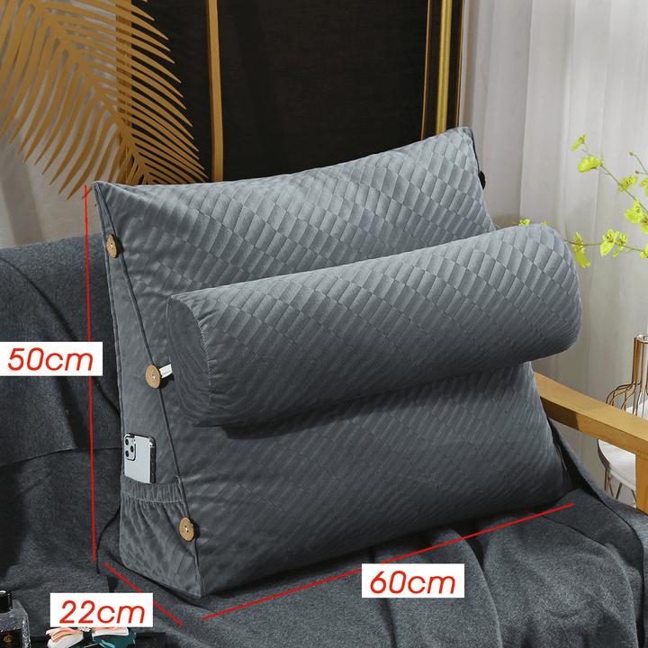 60Cm Wedge Back Reading Pillow Rest Sleep Neck Sofa Bed Lumbar Office - MRSLM