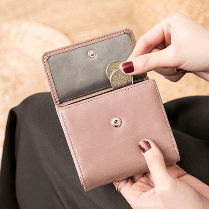 Women Retro Mni Bifold Multi-Card Slot Card Holder Wallet - MRSLM