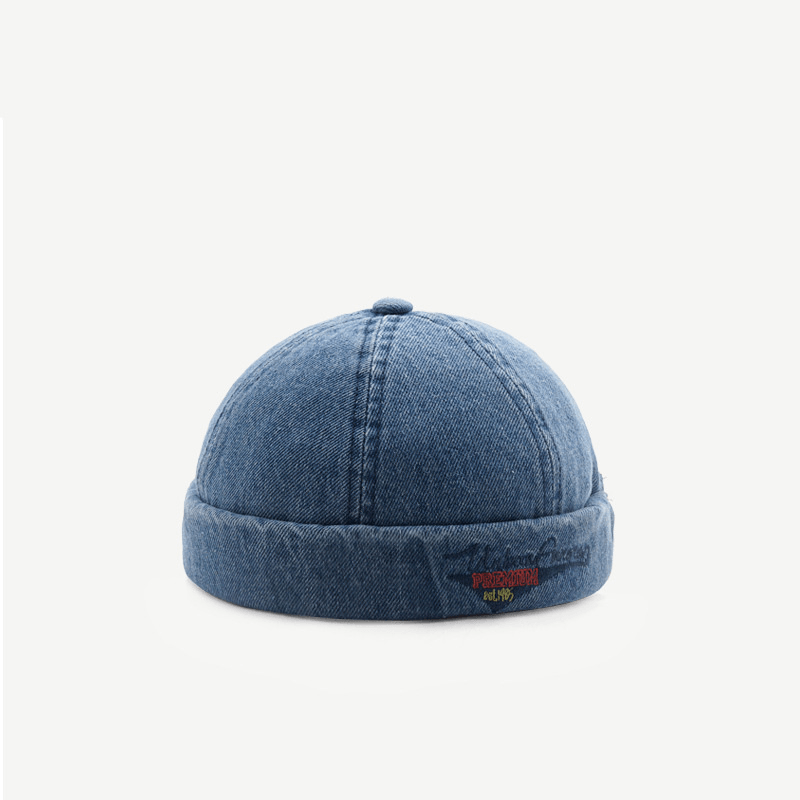 Hat Men'S Four Seasons Wash Denim Melon Skin Hat Street Hip Hop Landlord Hat Personality Fashion Retro Beauty - MRSLM