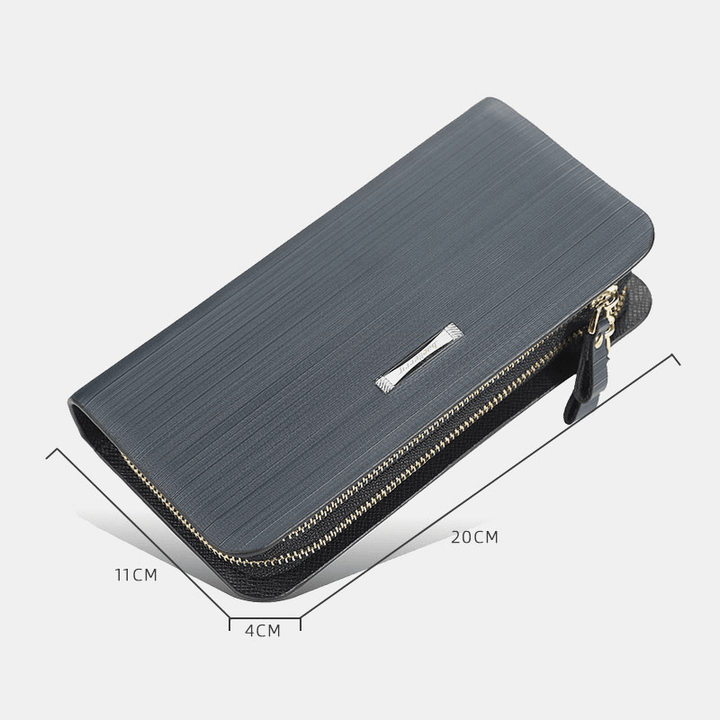 Baellerry Men PU Leather Large Capacity Multi-Card Slot Carry Handle Casual Clutch Bag Card Holder Wallet - MRSLM