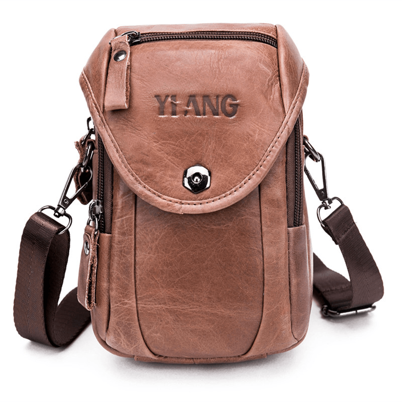 Multifunction Small Fashion Waist Bag Men Leather Belt Phone Bag Single Shoulder Bag Crossbody Bag - MRSLM