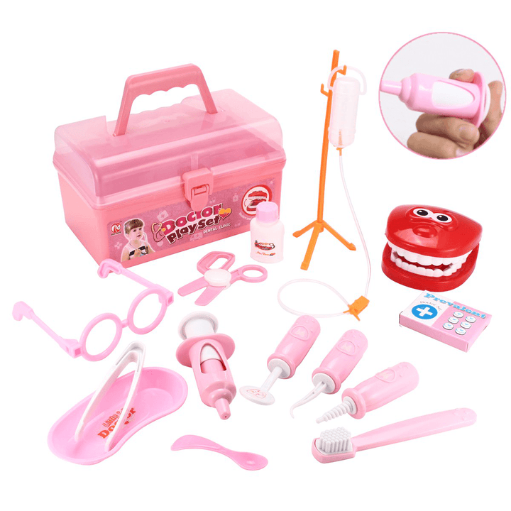 15PCS Dentist Doctor Medical Toy Set Children'S Portable Simulation Medical Equipment Children'S Games Entertainment Toys Fifts - MRSLM