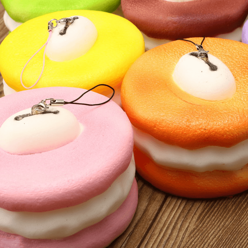 Squishy Macaroon 10Cm Slow Rising Dessert Sweet Collection Phone Bag Strap Decor Gift Toy - MRSLM