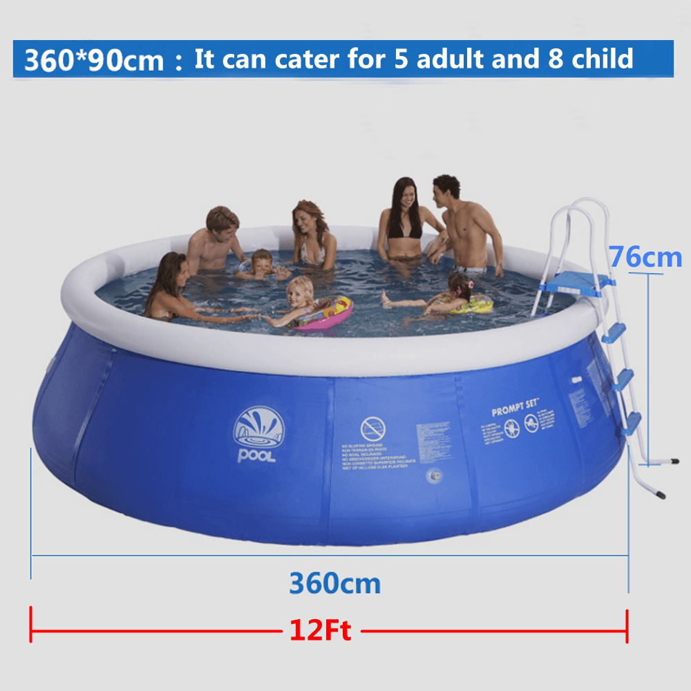 JILONG 2.4X0.63M/2.4X0.76M/3.0X0.76M/3.6X0.76M Blue above Ground Inflatable Swimming Pool Family Play Bathtub Water Pool Inflatable Pool for Garden Adults Kids - MRSLM