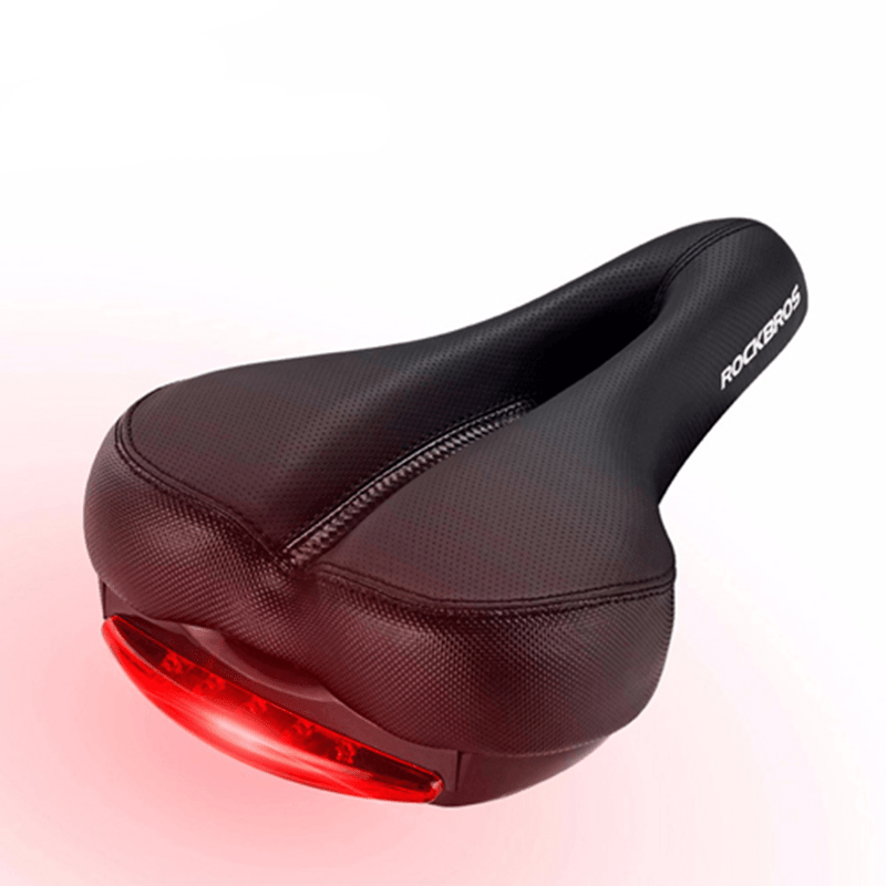 ROCKBROS Bike Saddle with Rear Light Waterproof Bike Seat MTB Light MTB Road Bike Cycling Saddle - MRSLM