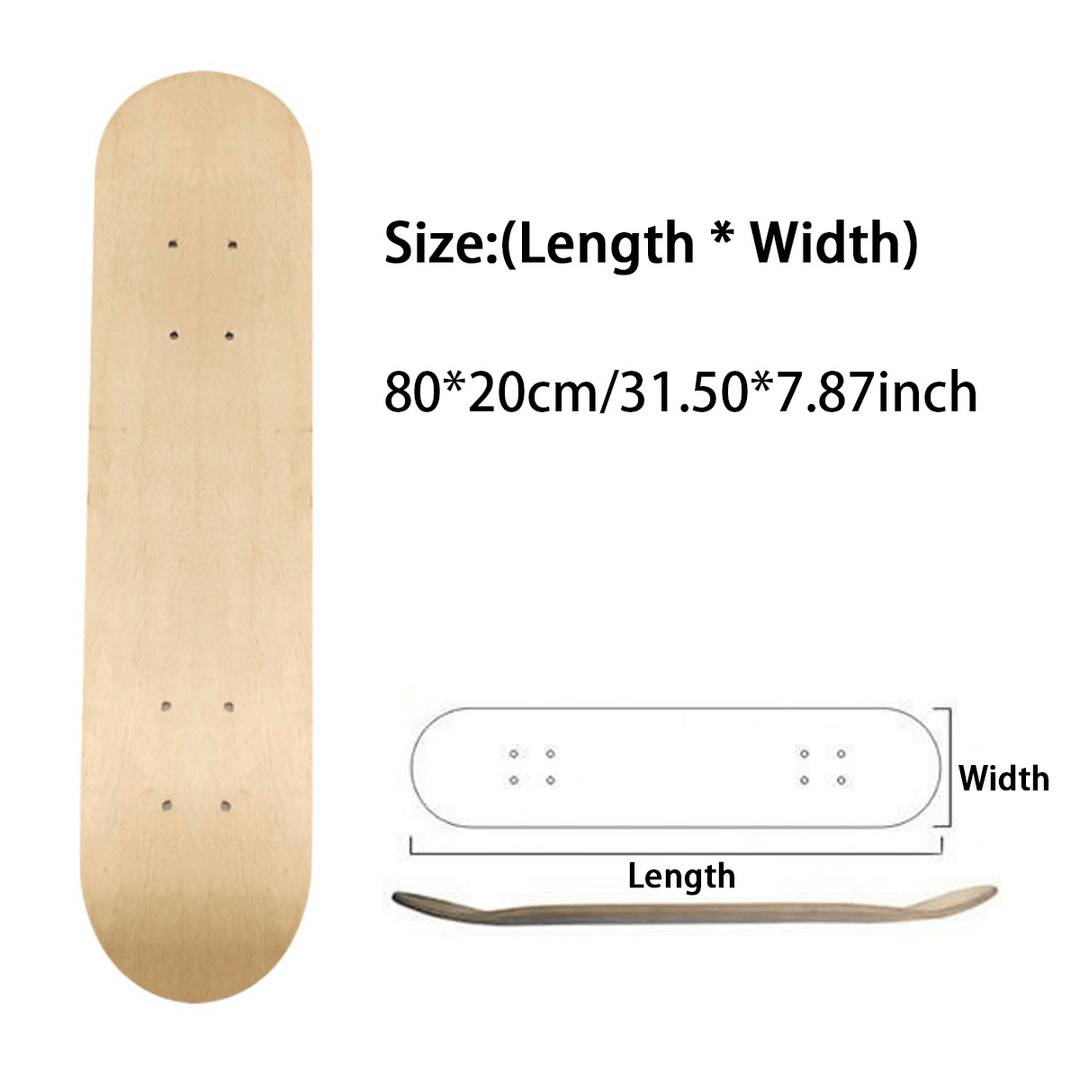 7 Layers Maple Double Rocker Skateboard Maple Skateboard Deck DIY Children Skate Board 43/60/70/80CM Longboard Skateboards - MRSLM