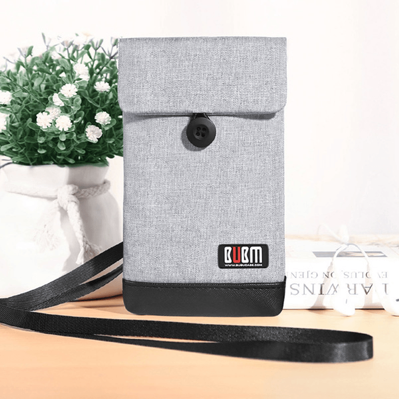 BUBM 4.7/6Inch Phone Bag Velvet Soft Power Bank Storage Bag USB Cable Handbag Portable Travel - MRSLM