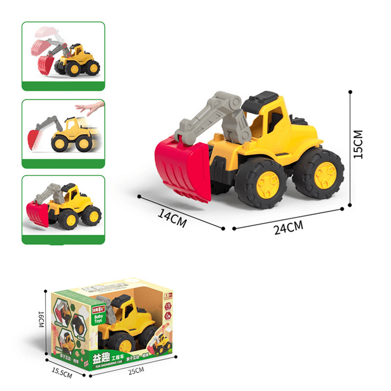 Children'S Engineering Excavator Toy Car Boy Large Inertial Bulldozer Car Model - MRSLM