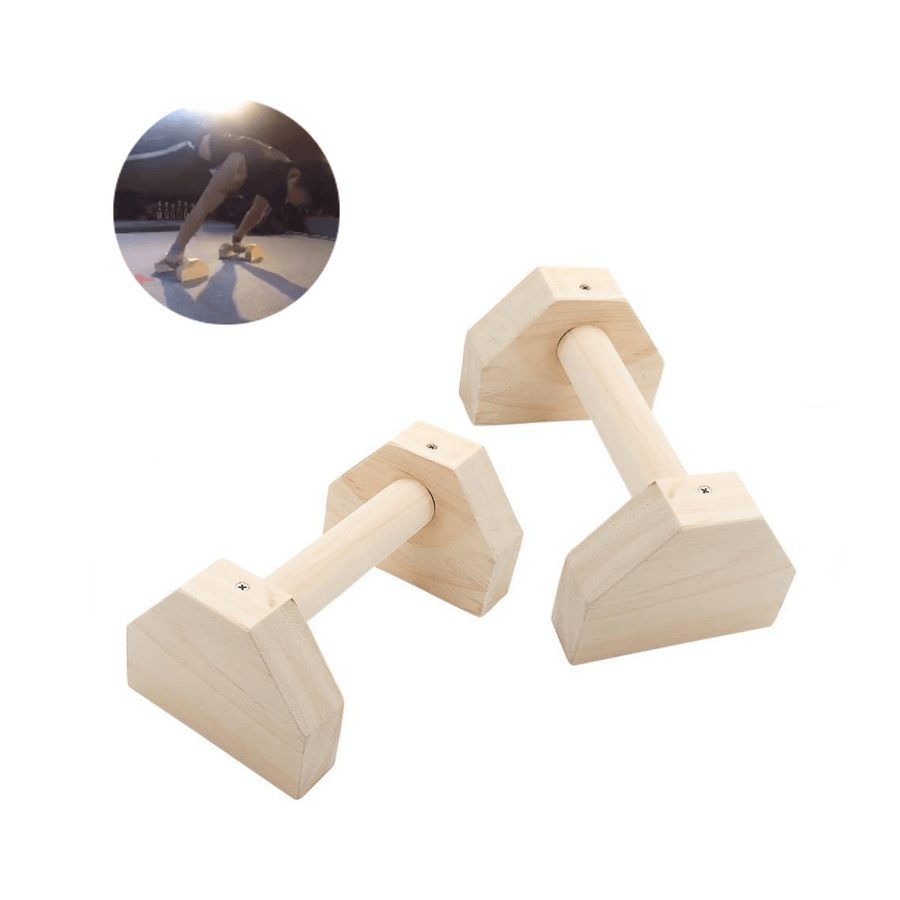 KALOAD Wooden Parallettes Gymnastics Calisthenics Handstand Bar Fitness Push up Stand - MRSLM