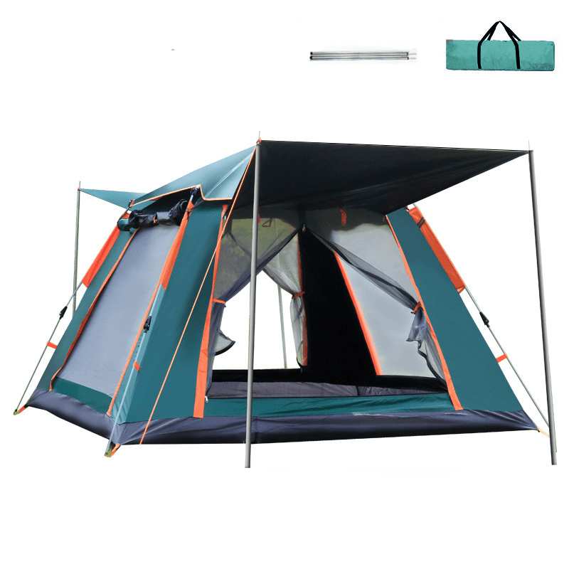 215X215X142Cm 4 Person Automatic Spring Camping Tent Windproof Waterproof Sun Shelters 5 Window Ventilation Canopy - MRSLM