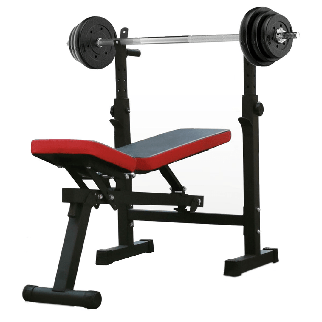 Adjustable Folding Sit up Bench Abdominal Muscles Strength Training Barbell Squat Rack Home Gym Fitness - MRSLM