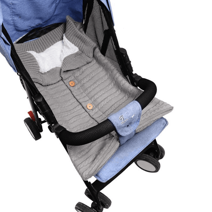 Baby Stroller Sleeping Bag Warm Knitting Soft Sleeping Blanket Outdoor Windproof Cold-Proof - MRSLM