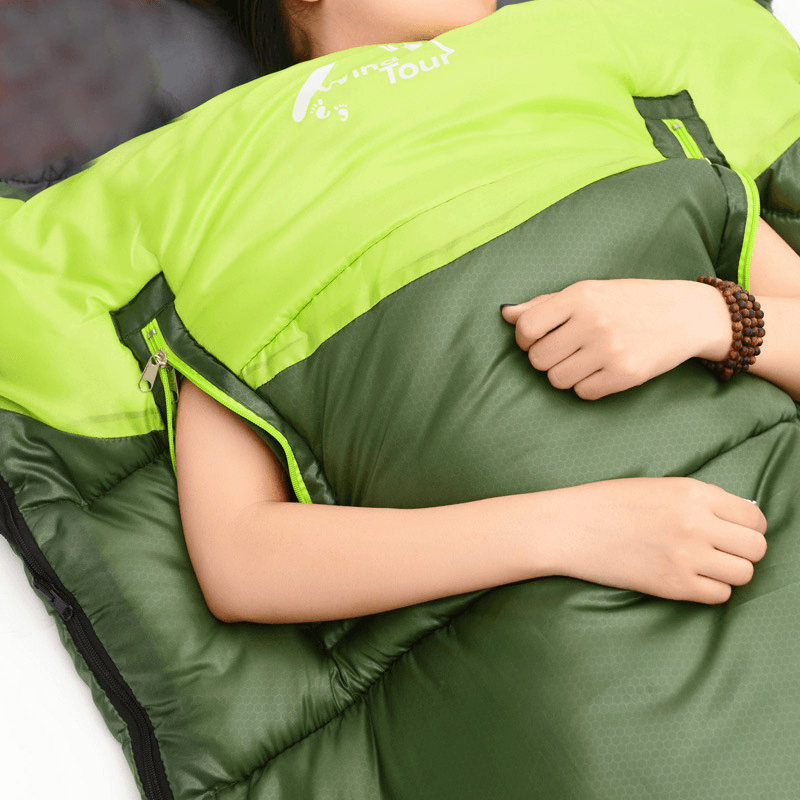 WIND TOUR Adults Spliceable 1.5KG Cotton Sleeping Bags Outdoor Sports Thicken Hiking Camping Warm Sleeping Bag - MRSLM