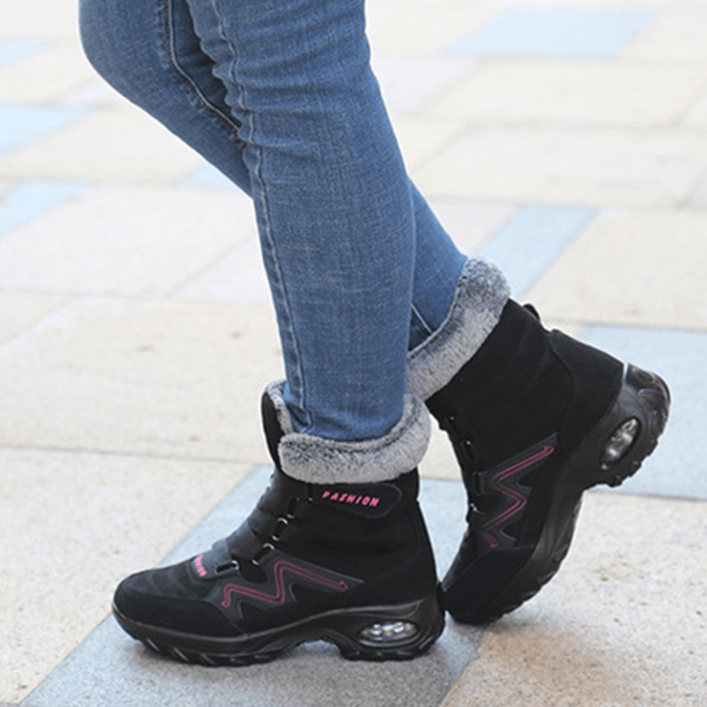 Women Air Cushion Soft Sole Warm Outdoor Snow Boots - MRSLM