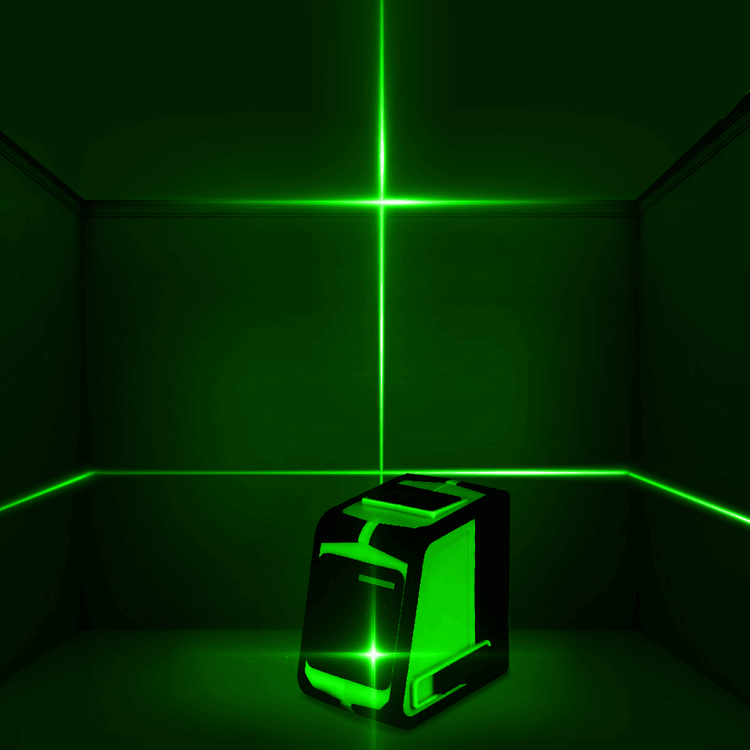 2 Lines 360° Rotatable Laser Level Self-Leveling Green Light Horizontal Vertical Measuring Instruments - MRSLM