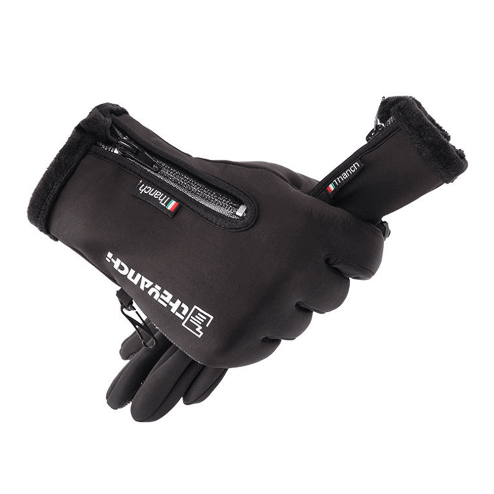 Unisex Waterproof Cycling Gloves plus Velvet Warm Fitness Motorcycle Glove - MRSLM