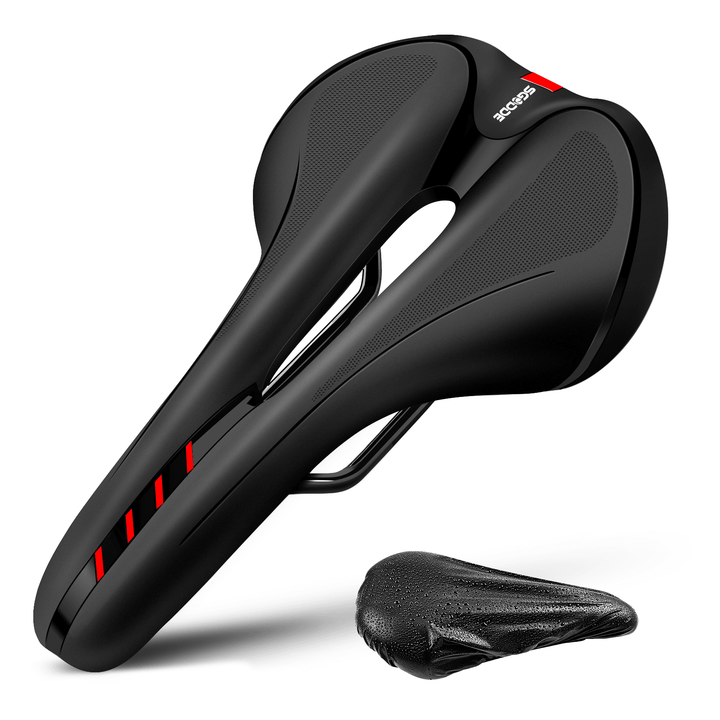 SGODDE Bicycle Saddle Breathable Soft Waterproof Shock Absorption Bike Cushion Seat for MTB Road Bike - MRSLM