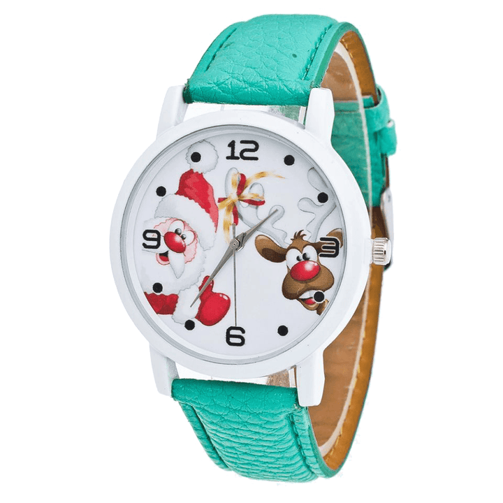 Cartoon Santa and Elk Pattern Fashion Cute Kid Watch Children Quartz Watch - MRSLM