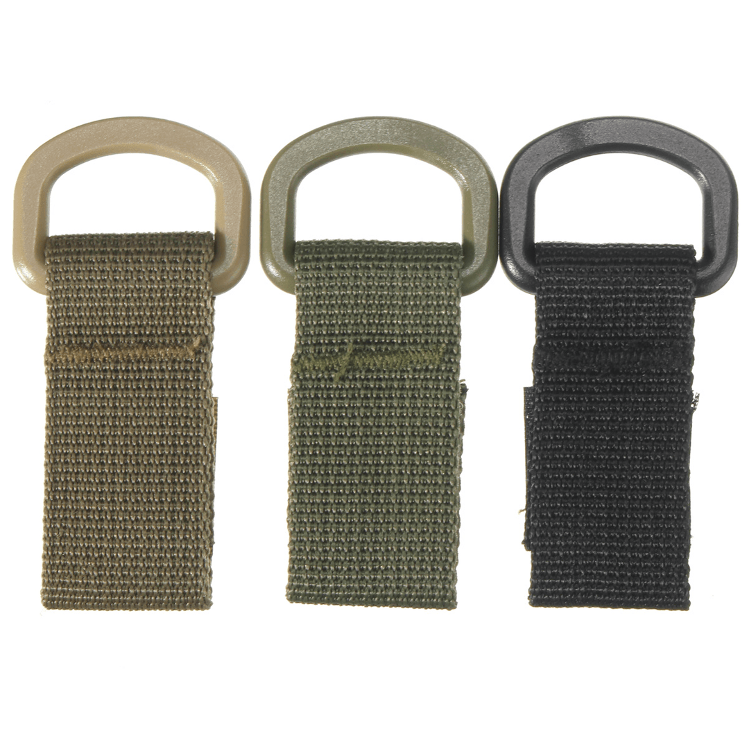 Military Tactical Carabiner Nylon Strap Buckle Hook Belt Hanging Keychain D-Shaped Ring Molle System - MRSLM