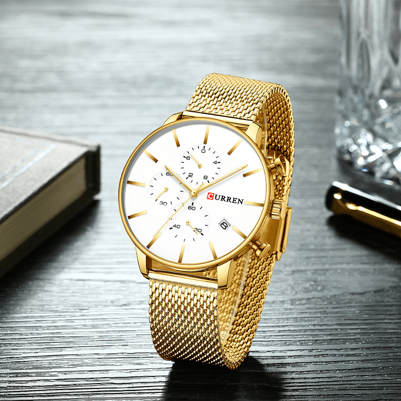 CURREN 8339 Fashion Business Men Watch Light Luxury Waterproof Large Dial Quartz Watch - MRSLM