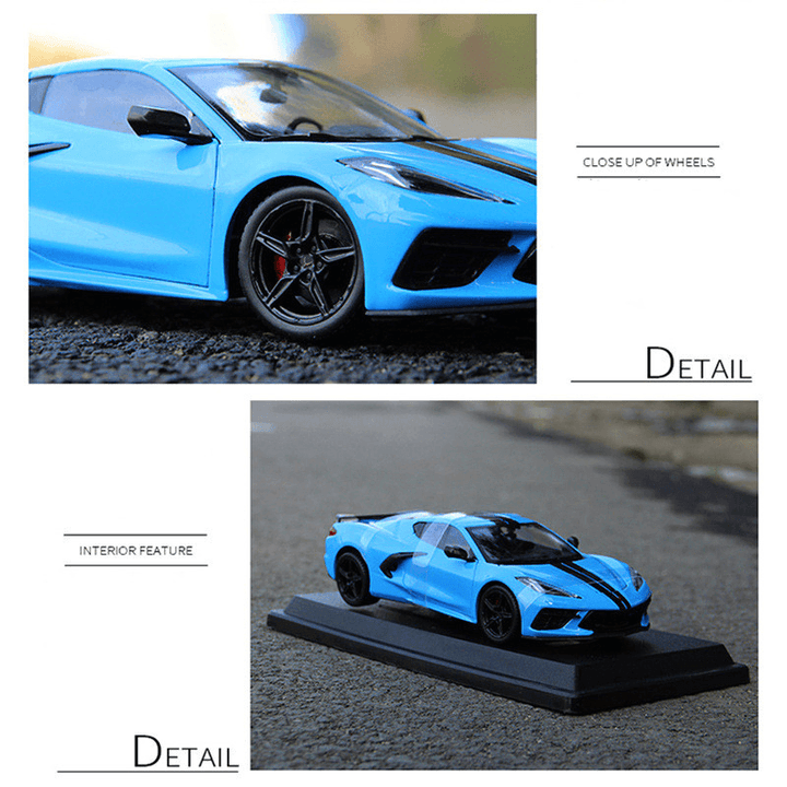 Simulation Alloy Car Model Metal Toy Car Chevrolet Corvette C8 Sports Car - MRSLM