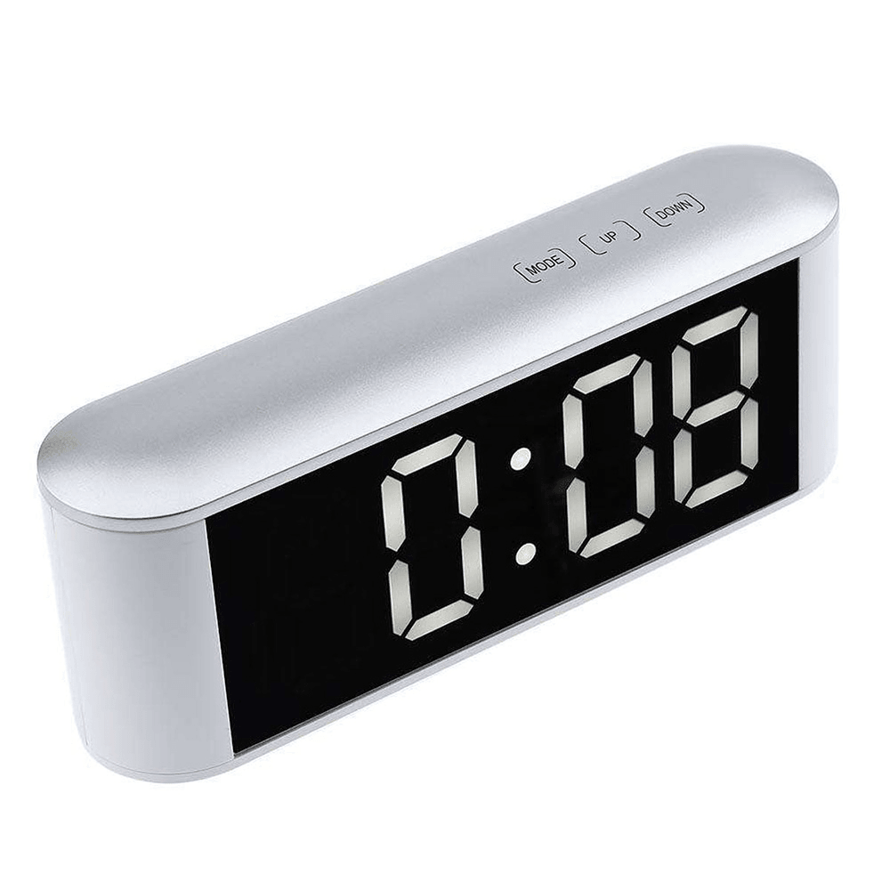 TS-S25 Digital Time Display Touch LED Mirror Clock 3 Modes Brightness Adjustable Temperature C/F Alarm Snooze Night Mode Function Night Led Light Table Desktop Alarm Clock Despertador - MRSLM