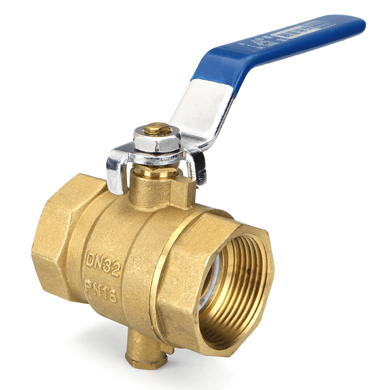 TMOK 1" 1-1/4" Manual Internal Threaded Brass Temperature Gauge Ball Valves for Thermometer - MRSLM