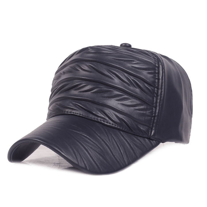 Men Woman Outdoor Sports PU Leather Baseball Cap - MRSLM