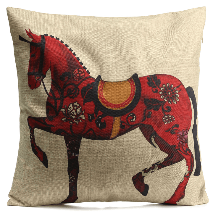 Fashion Animal Cotton Linen Throw Pillow Case Waist Cushion Cover Home Sofa Car Decor - MRSLM