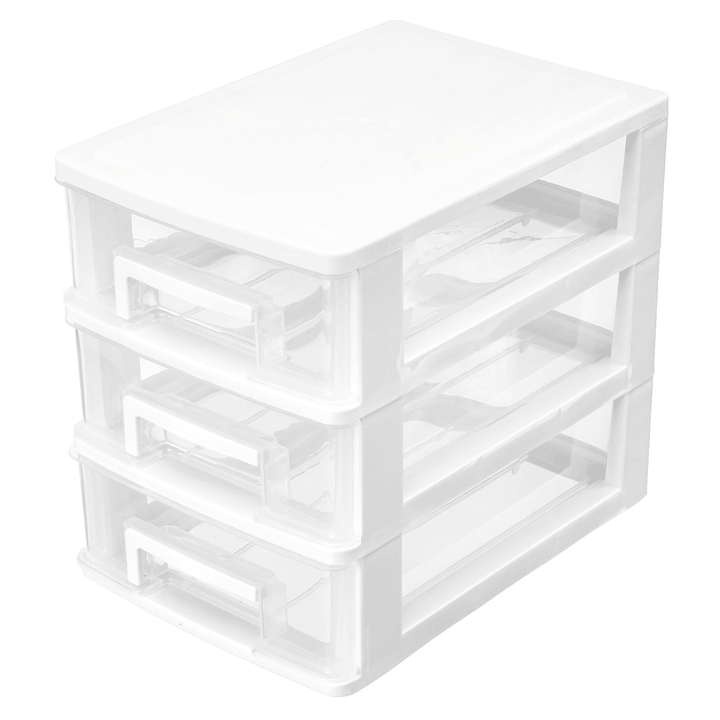 2/3 Layer Drawer Transparent Desktop Plastic Mini Cosmetics Parts Storage Box - MRSLM