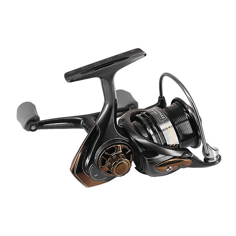 DEUKIO 7.1:1 Speed Ratio 5+1BB Double Grip Swing Arm Spinning Reel Fishing Reel Shallow Line Cup Metal Line Cup - MRSLM