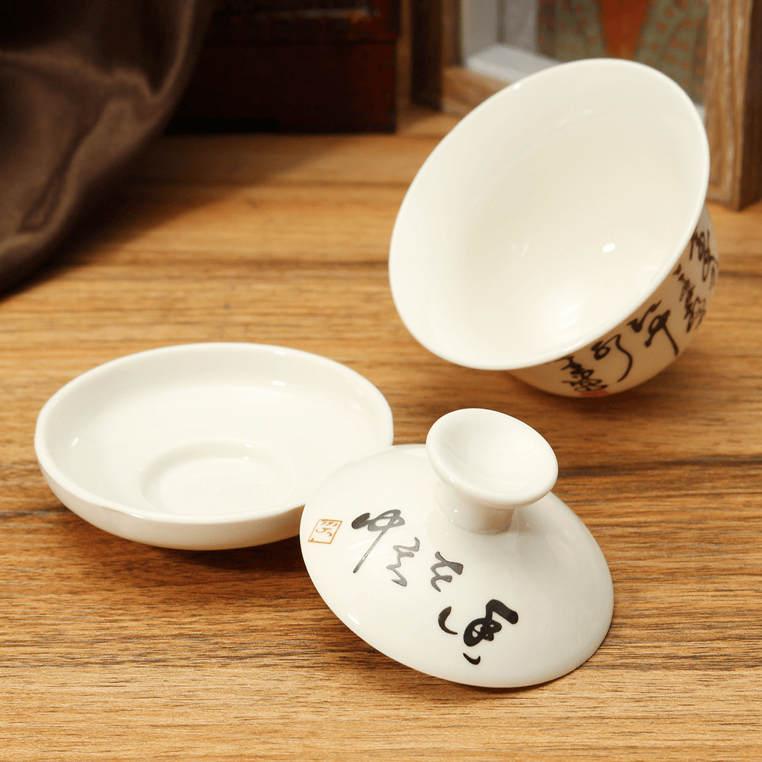 Chinese Kung Fu Ceramic Tea Set Chinese Style Tureen Tea Cup Tea Parts Teapot Set - MRSLM