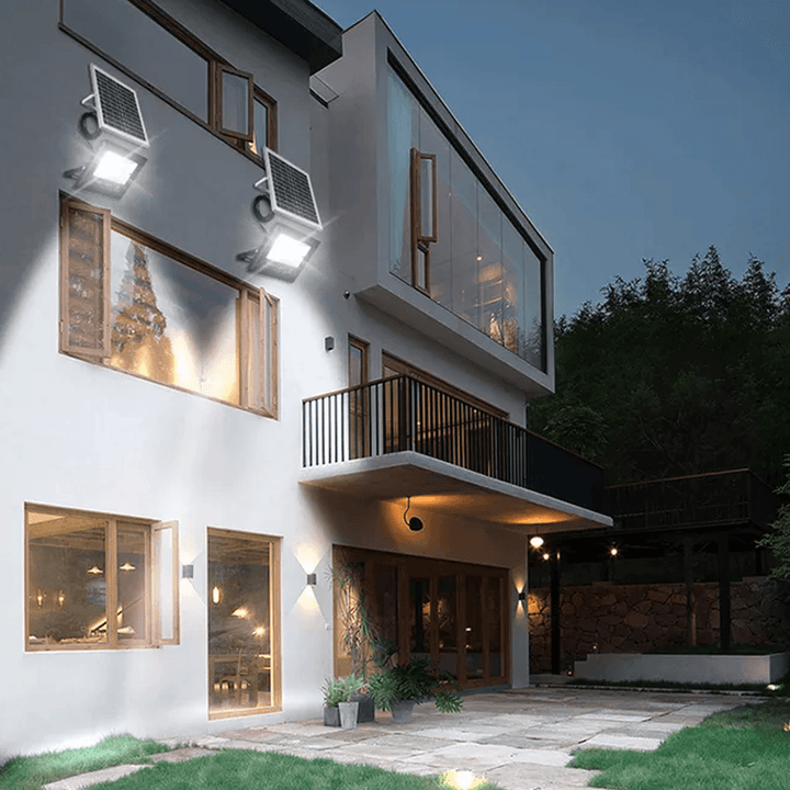 LED Solar Camping Light 5000Mah Street Flood Lamp Waterproof Garden Spotlight with Remote Control Outdoor Patio - MRSLM