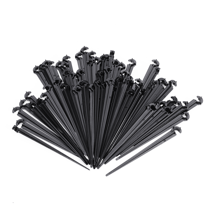 50Pcs Irrigation Drip Support Stakes 1/4 Inch Tubing Hose Holder for Vegetable Gardens or Flower Beds Water Flow Drip Irrigation System - MRSLM