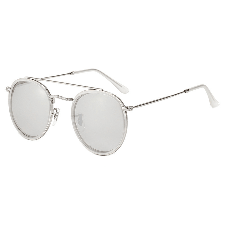 Fashion Retro Ladies Stainless Steel round Sunglasses - MRSLM