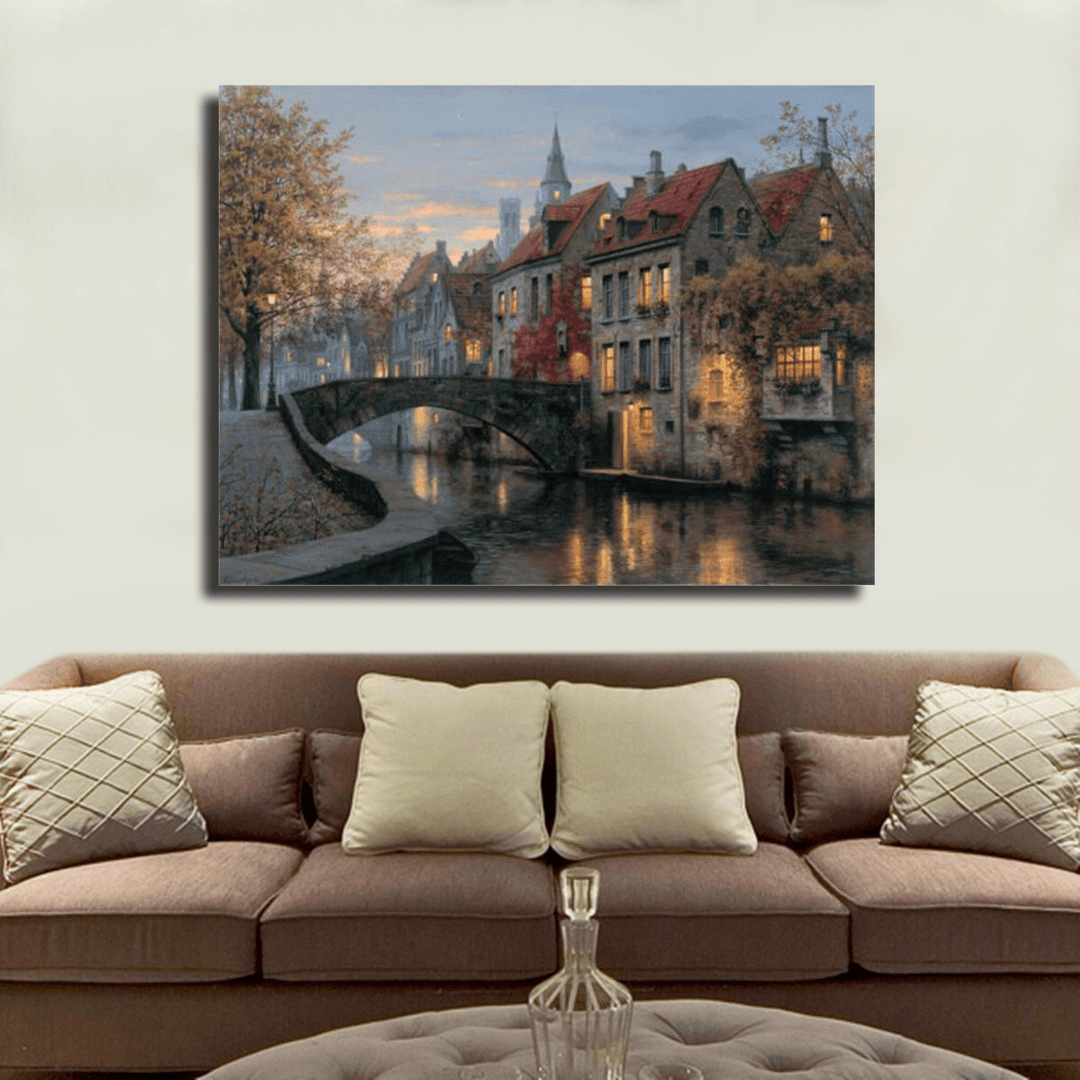 40X30Cm Cityscape River Print Art Paintings Picture Poster Home Wall Art - MRSLM