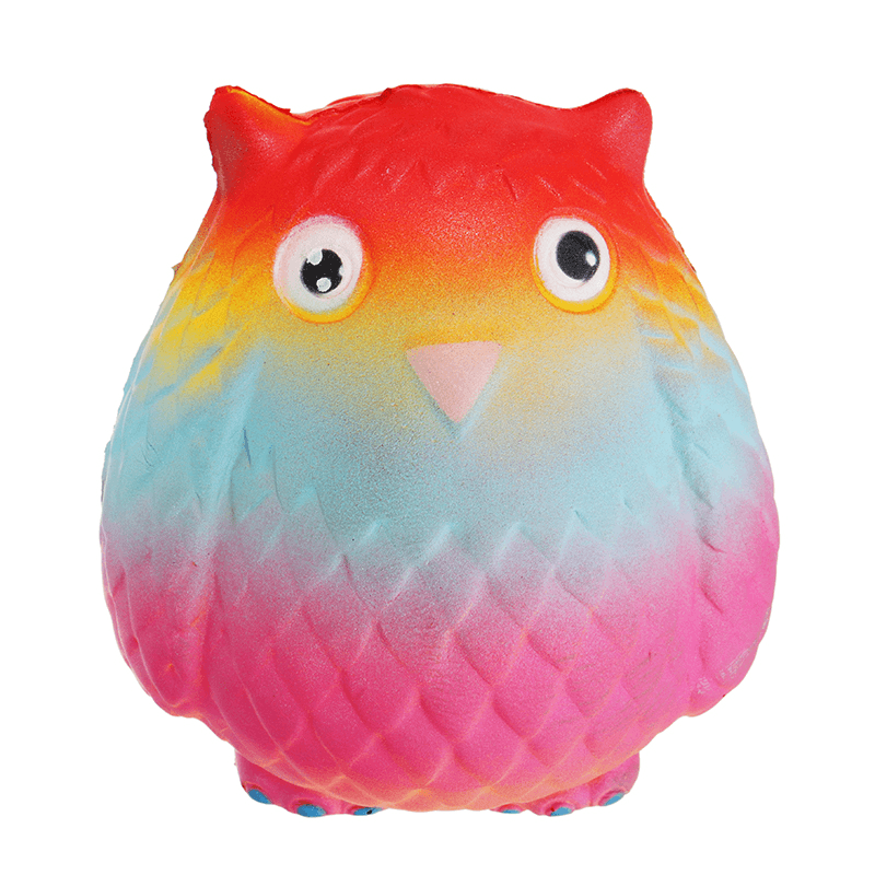 Jumbo Squishy Rainbow Owl 12Cm Soft Slow Rising Toy with Original Packing - MRSLM